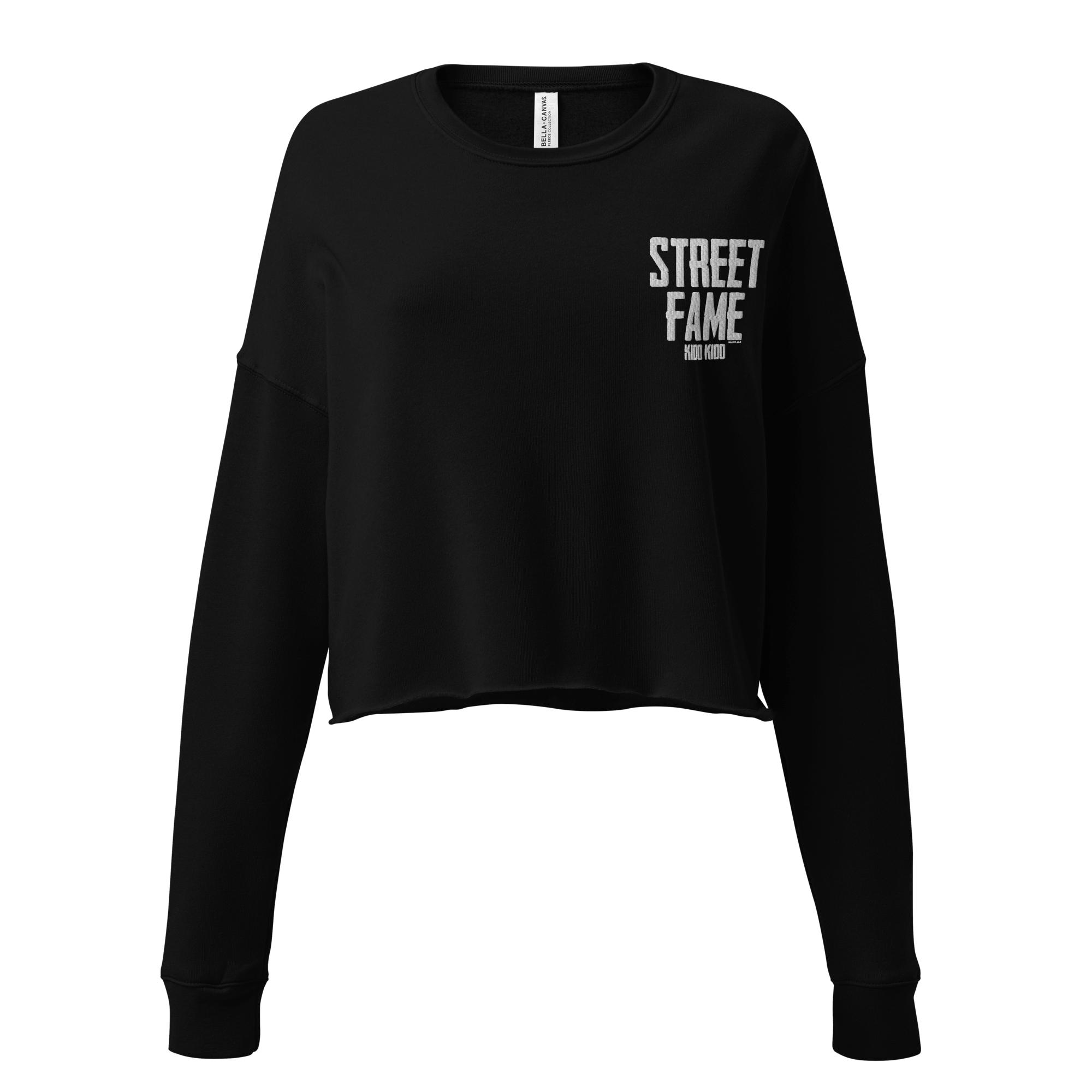 Street Fame Crop Sweatshirt Black