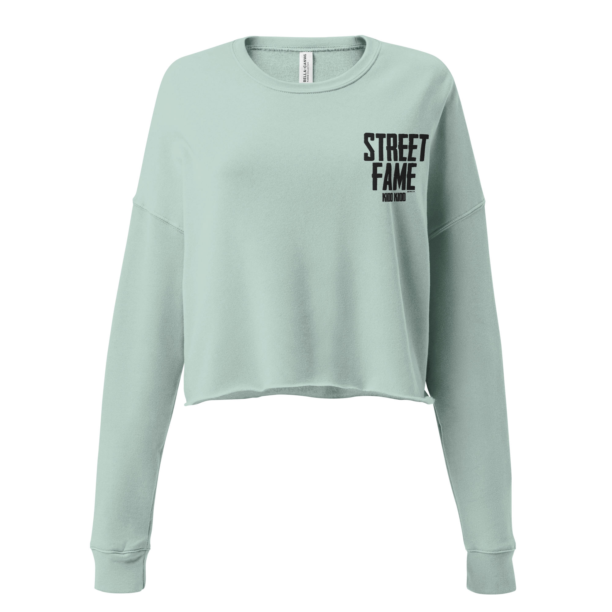 Street Fame Crop Sweatshirt Dusty Blue